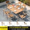 Mesas e Cadeiras de Madeira Plástica para Exterior, Mesas e Cadeiras de Lazer para Terraço Exterior, Mobiliário para Jardim de Pátio, Mesas e Cadeiras Comerciais para Catering de Cafeteria
