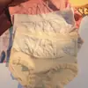 Bragas de Mujer de Talle Alto Satinadas Retro Versátiles Encaje Hueco Patchwork Algodón Puro Seda Entrepierna Antibacteriana Talla Grande