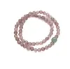 Pulsera de Perlas de Doble Círculo Ojo de Gato Morado Diseño de Nicho Temperamento Fresco Lujo Ligero Retro Gama Alta Apilable Pulsera Ojo de Gato