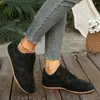 Zapatos de entrenamiento retro nuevos transfronterizos marrones alemanes para mujer, de cuero mate, con cordones, casuales, estilo callejero americano, versátiles, talla grande para mujer
