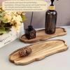 Transfronterizo Nuevo en stock Bandeja de madera de acacia japonesa Plato rectangular para cena Aislado Patrón de madera maciza Plato ovalado para pan