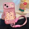 Cordão de cabelo Hello Kitty adequado para capa de celular Apple 16 15Pro Flip Mirror 14 bonito resistente a quedas 13/12 silicone