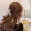 Exquisita Pinza para el Cabello de Perlas Parte Trasera de la Cabeza Elegante Pinza de Agarre Pinza de Tiburón Temperamento Pinza para el Cabello Pinza para el Cabello de Alta Gama Tocado para Mujeres
