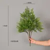 Plantas Verdes Artificiales Grande 4 Ramas Bambú de la Suerte Hierba de Madera de Águila Decoración del Hogar Escaparate Paisaje Escénico Grande 4 Abeto Pino Dragón Sobre el Río