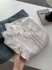 ¡Exquisita camisa de niña! Camisa blanca de manga larga con cuello alto francés y cordones en las orejas de madera para mujer, top dulce de alta calidad