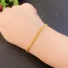 Moda simples cor areia dourada não desbota por muito tempo trevo de quatro folhas borboleta trefilagem pulseira fina feminina amor adornos de mão grossos frete grátis atacado