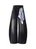 Jeans Retrô Americano Paris Wide-Leg Scimitar Unissex Marca Tendência Cool Vibe Solta Calças Foice Marca Tendência Ins