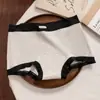 Roupa Íntima Boxer de Algodão Puro Cinza Estilo Esportivo Sem Costura para Mulheres Cintura Média Tamanho Grande Confortável com Gancho Estendido Cobre o Quadril para Mulheres