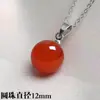 Colgante de Ágata Roja Natural para Mujer, Cadena Sencilla para Clavícula, Collar de Perlas Redondas de 12 mm, Joyería de Lujo Ligero