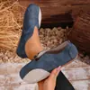 Zapatos Casuales Planos de Talla Grande Nuevos Europeos y Americanos Primavera y Otoño Transfronterizos Mocasines de Punta Redonda Slip-On para Mujer