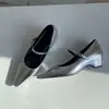 Zapatos de Mujer Mary Jane con Tacón Grueso de Una Correa Estilo Francés, Puntera Puntiaguda, Aumento Oculto de Altura, Corte Bajo, Elegantes Tacones Altos para el Trabajo
