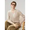 2026 Nuevo Cárdigan de Cachemira con Cuello en V para Mujer, Falso Dos Piezas, Adelgazante, Capa Base para Superponer, Botones, Bloque de Color, Ropa de Abrigo Cálida