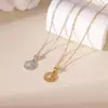 Collar Redondo de Acero de Titanio con Estrella y Circonita Incrustada para Mujer, Diseño Único, Cadena de Clavícula de Lujo Ligero, Versátil y de Gama Alta