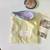 Bolsa de maquillaje portátil para viajes, bolsa delgada de color macarrón para guardar labiales y cosméticos, alto valor estético, bolsa simple con cremallera