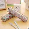 Estilo Bosque Elegante Estuche para Lápices Bolsa de Papelería de Corea del Sur Lona Vintage Floral de Puntos Estuche para Lápices Caja de Papelería de Comercio Exterior