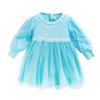 Primavera Nuevo Estilo Coreano Categoría a Vestido de Niña Bebé Niña Rosa Floral Manga Larga Malla Vestido de Princesa