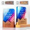 Madera Maciza Cristal Trofeo Personalizado Reunión Anual Empleado Destacado Equipo Creativo Madera Premio Medalla Souvenir Producción