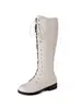 Sapatos Femininos Transfronteiriços Comércio Exterior Amazon Dropshipping Botas de Cano Alto com Cadarço Tamanho Grande C19-9 Fábrica Comércio Exterior Transfronteiriço Sapatos Femininos