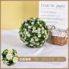 Bola de Hierba de Eucalipto Simulada Planta Verde con Flor Decoración Colgante Decoración de Ventana Interior Decoración de Techo Hotel Bola de Césped Artificial