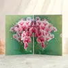 Tarjeta de felicitación 3D para el Día de San Valentín con Orquídeas Mariposa para Novia, Tarjeta Festiva con Bendiciones de Gratitud, Tarjeta Floral Pop-Up para el Día de San Valentín