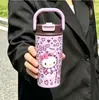 Taza aislada con asa de gato de dibujos animados con estampado de leopardo, acero inoxidable 316, diseño elegante y lindo para niñas, mini taza de hielo, botella de agua de gran capacidad