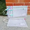 Pasta grossa transparente gradeada com zíper por assunto bolsa para guardar provas A4 estudante à prova d'água documento