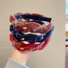 Diadema Roja para Mujer 2026 Nuevo Estilo Borde Ancho Corona Alta Antideslizante Diadema Accesorio para el Cabello Patrón a Cuadros