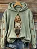 Sudadera con capucha Otoño Invierno 2026 Creativa Divertida Linda Mascota Estilo Urbano para Mujer Holgada con Bolsillo Otoño Nueva Llegada