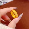 Anel de Orelha de Espiga de Trigo Cravejado de Diamantes em Latão Banhado a Ouro Estilo Vintage, Elegante e Moderno para Mulheres, Anel Fechado Trançado de Alto Padrão Atrator de Riqueza