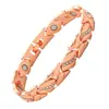 Bestseller transfronterizo de Amazon: Pulsera magnética con forma de hoja incrustada de diamantes en cobre rojo antiguo con correa ajustable para parejas