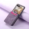 Adecuado para funda de teléfono móvil Moto Razr70Ultra, cartera con anillo, tarjetero, funda protectora Razr60 de color liso