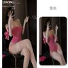 Shuoyao Lencería Sexy Morada de Encaje Una Pieza Uniforme Pura Tentación Pijamas de No Quitarse Tentación Femenina 602