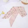 Novo Lenço de Seda Longo Estilo Coreano Primavera e Verão com Estampa de Frutas Cinto para Cabelo Gravata Longa Feminina Cinto de Seda Pequeno para Cabelo Feminino