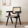 Advanced Sense Rattan Poltrona Rattan Cadeira Household Dining Chair Homestay Rattan Encosto Cadeira Madeira Maciça Chandigarh