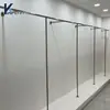Estante de Exhibición para Tienda de Ropa Barra para Colgar Ropa en la Pared Acero Inoxidable Plata Cepillada Estante de Exhibición de Pie para Ropa de Mujer y Ropa Infantil