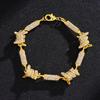 Colgante de Cadena de Alambre Full Diamond Europeo y Americano Transfronterizo Hip-Hop Irregular 3D Aleación Infinito Cadena Cubana Joyería