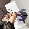 Gafas de miopía con cambio de color, de alta calidad, para mujer, color castaño, redondas, cuadradas, con cara redonda, planas y adelgazantes, para estudiantes, hombres, estilo coreano.