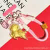 Colgante de cadena para teléfono de oveja que hace parpadear dinero de dibujos animados de oro puro 999, llavero de oveja que trae fortuna, personalizable y disponible para venta al por mayor
