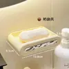 Caja de Jabón Montada en Pared Sin Taladro Doméstica de Doble Capa con Drenaje Estante de Almacenamiento de Baño