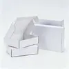 Caixas de embalagem quadradas brancas, feitas sob medida, tamanho pequeno, extrafortes, para entrega expressa, papelão ondulado branco de dupla face