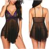 Fornecimento transfronteiriço de comércio exterior europeu e americano lingerie sexy estilingue sexy camisola transparente de malha feminina terno sexy atacado