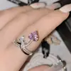 Anel Versa Super Fada Coroa Água-Marinha Feminino Banhado a Ouro 18K Micro-incrustado Diamante de Zircônio Brilho Anel de Casamento