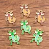 Múltiples Dijes de Aleación para Manualidades Chapado en Oro KC Animales Esmaltados Caballo Hormiga Oruga Insecto Caracol Colgantes Accesorios