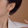 Pendientes de perlas de nicho retro exquisitos para mujer, estilo francés, largos y elegantes, nuevos pendientes de lujo explosivos y ligeros 2024