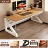 Mesa de Computador em Madeira Maciça Cuidadosamente Selecionada, Mesa para Jogos de Desktop, Mesa de Estudo para Casa, Mesa Simples para Escrita, Mesa de Escritório para Adultos, Mesa Dupla
