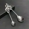 Cuchara de Acero Inoxidable 304 con Nota Musical, Cuchara para Café, Cuchara Creativa para Postre y Pastel, Mango Largo, Cuchara para Yogur y Helado, Cuchara para Nido de Pájaro