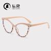 Europa y Estados Unidos transfronterizos marco grande gafas anti-luz azul marco 6129 moda ojo de gato personalidad contraste liso liso liso espejo mujeres