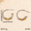 Aretes de Acero Inoxidable, Color Dorado, Sensación de Alta Gama, Aros Estilo Ins, Electrochapados, No se Desvanecen, Clavos para Orejas de Acero de Titanio, Joyería Transfronteriza