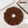 Estilo Francés Romántico Encaje Suave Plisado Anillo para el Cabello Intestino Grueso Grande Diadema con Borde de Encaje de Doble Capa Accesorios para el Cabello para Mujeres