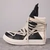 Tênis de Couro Genuíno Ro Triângulo Invertido Trbottomyy Sola Grossa Estrela de Cinco Pontas Trbottomyy Sapatos Gd Mesmo Estilo Cano Alto Masculino e Feminino Clássico Idade